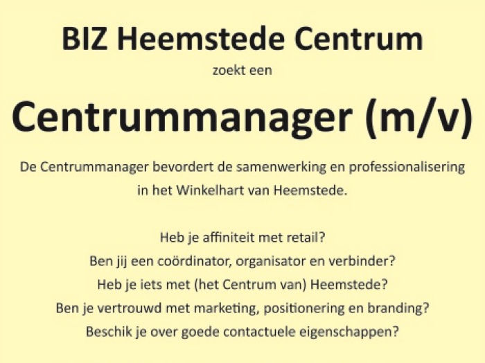 Vacature Centrummanager