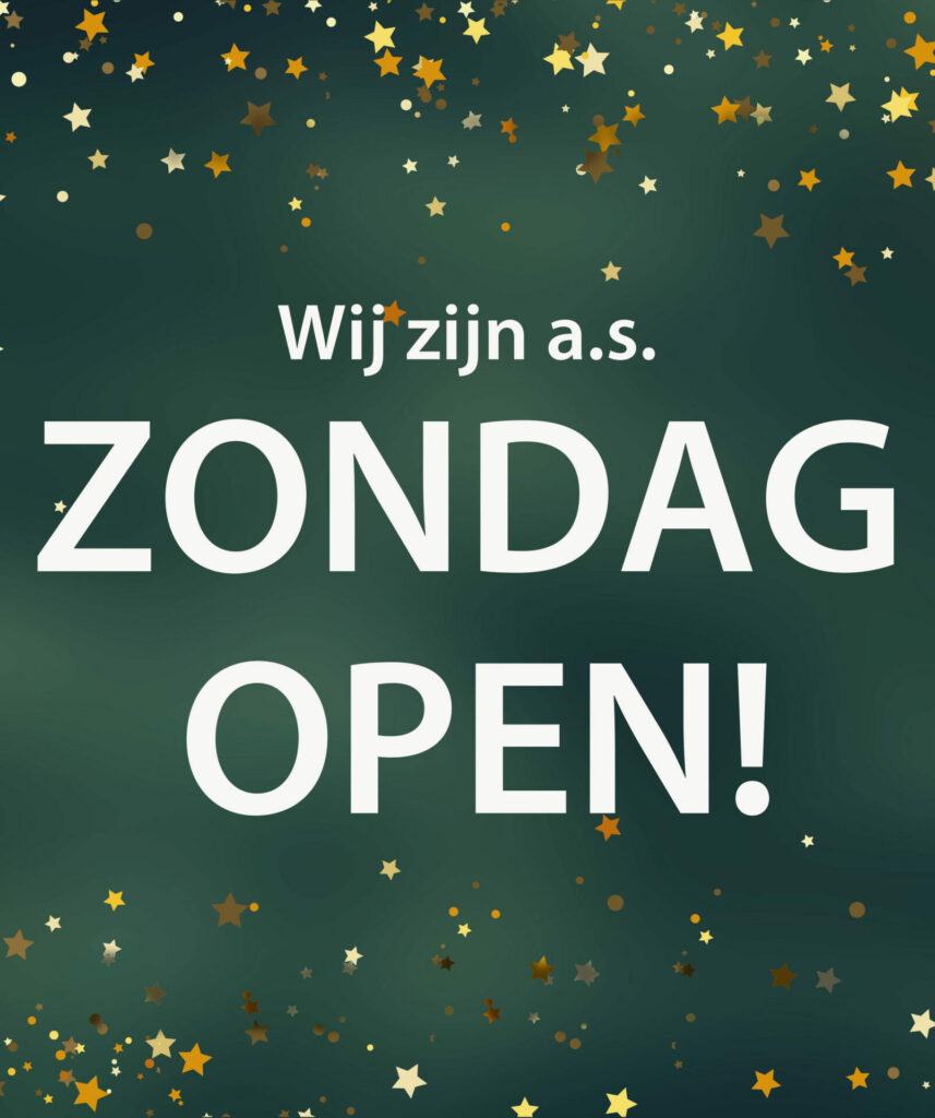 Winkels met deze poster op het raam op zondag open